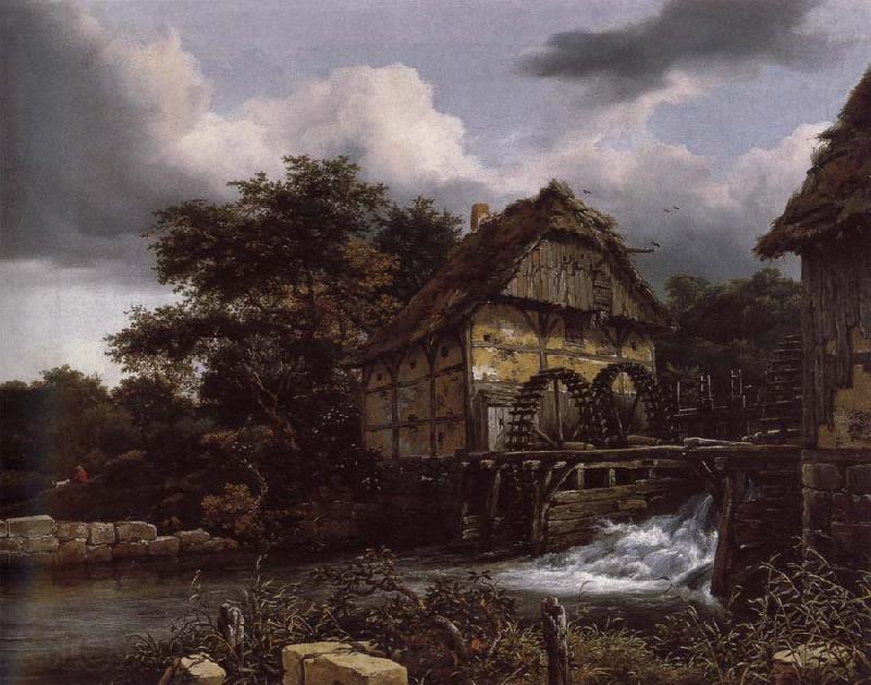 Jacob van Ruisdael Two Water Mills and an Open Sluice